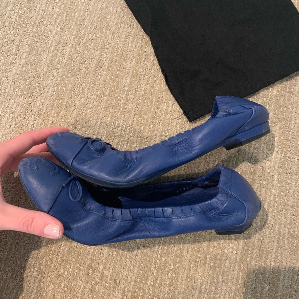 Chanel blue leather ballerina flats size 38 - Picture 11 of 12
